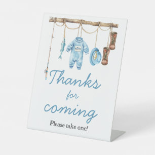 Signe De Table Petit Pêcheur Bleu Merci d'être venu