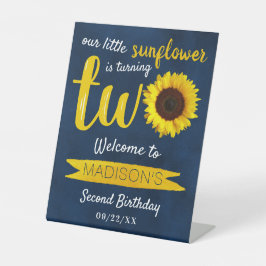 Signe De Table Petit tournesol 2e anniversaire Bienvenue