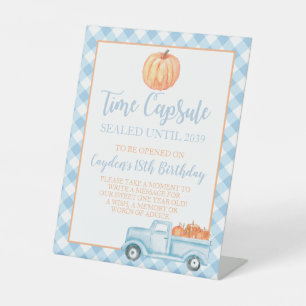 Signe De Table Petite citrouille bleue capsule temporelle 1er ann