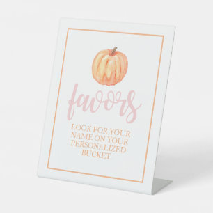 Signe De Table Petite citrouille pastel rose fête d'anniversaire 
