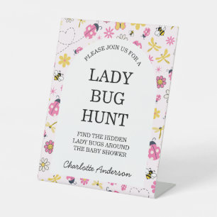 Signe De Table Petite coccinelle Fille rose Baby Shower