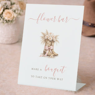 Signe De Table Petite fille vacheronne Fleur Bar Fête de Bébé