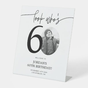 Signe De Table Photo 60e Affiche de bienvenue d'anniversaire Re