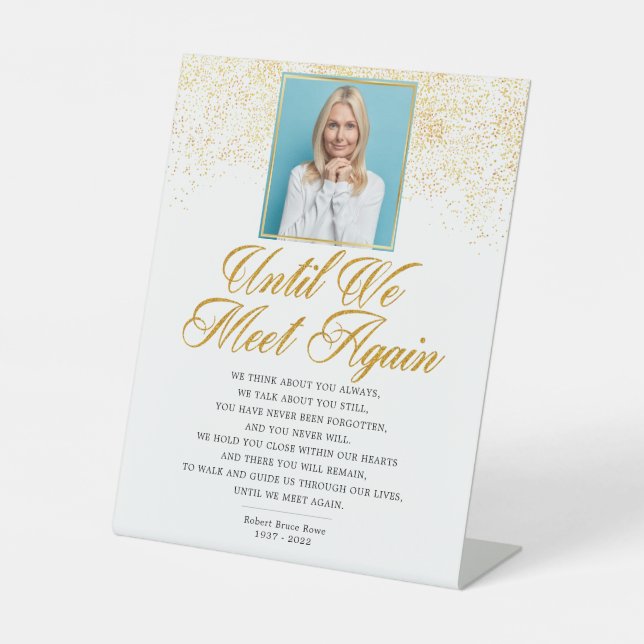 Signe De Table Photo Elegant Memorial Funeral Poem (Recto)