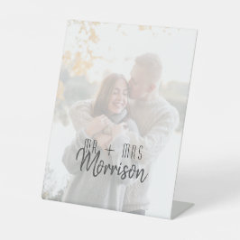 Signe De Table Photo moderne M. et Mme Mariage Signal