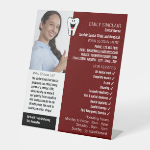 Signe De Table Photo personnalisée, dentisterie, Publicité pour l