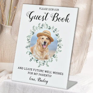 Signe De Table Photo personnalisée Eucalyptus Pet Mariage livre d