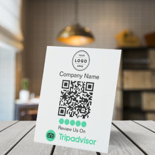 Signe De Table Piedestal de demande d'avis TripAdvisor avec QR Co