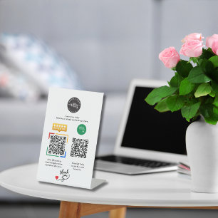 Signe De Table Piedestal de paiement avec code QR de logo personn