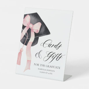Signe De Table Pink Bow Grad Party Graduate Cartes et cadeaux