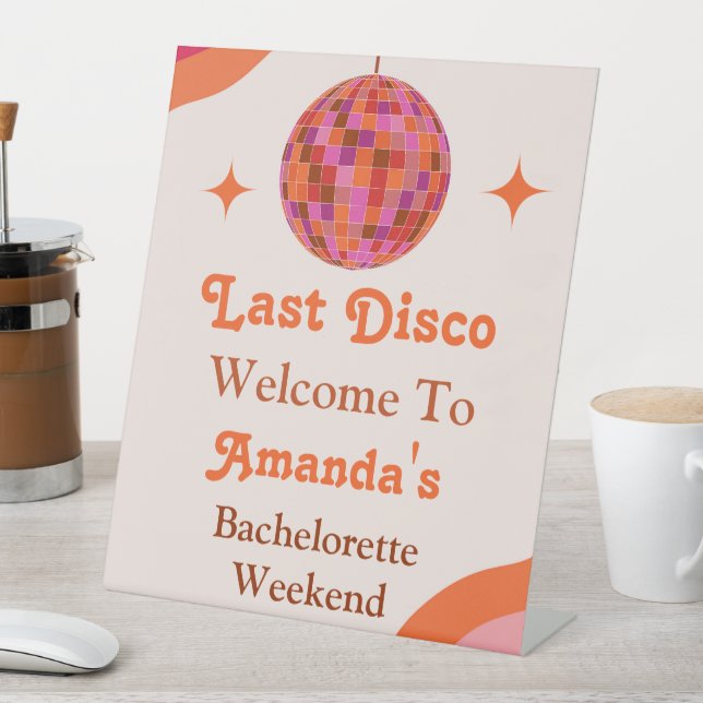 Signe De Table Pink Orange Super Dernière discothèque Bachelorett (In SItu)