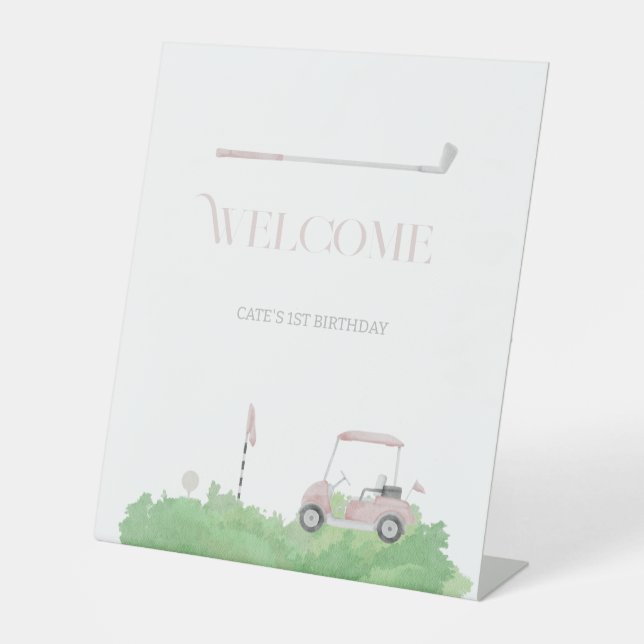 Signe De Table Pink par tee Golf Anniversaire (Recto)