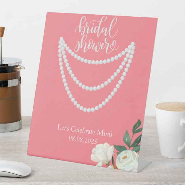 Signe De Table pink pearls bridal shower (In SItu)