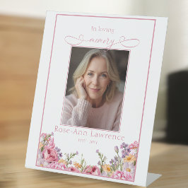 Signe De Table Pink Peonies In Loving Memory Tribute Remebrance