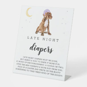 Signe De Table Pit Bull Diapositives nocturnes Beagle Aquarelle S