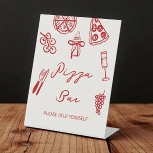 Signe De Table Pizza Bar Pizza Station Baby shower Pizza