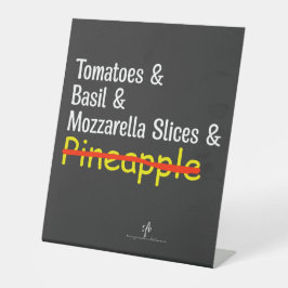 Signe De Table Pizza Margherita W/O Ananas