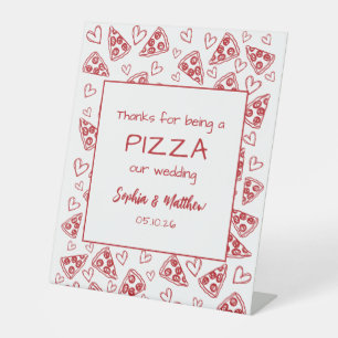 Signe De Table Pizza mariage Après La Fête Rouge Italien Main Tir