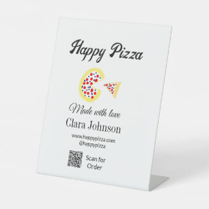 Signe De Table Pizza restaurant café pizzeria scan QR code comman
