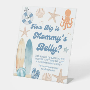 Signe De Table Plage Baby shower côtier Quelle taille a son ventr