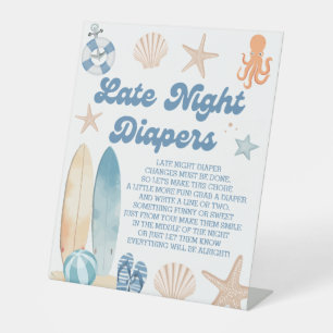 Signe De Table Plage Baby shower Late Night Diapers Jeu