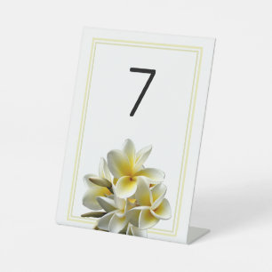 Signe De Table Plumeria Fleurs Mariage Numéro de table permanente