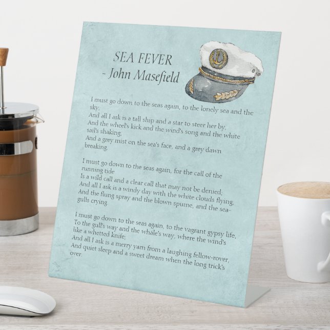 Signe De Table Poème Masefield Fièvre de mer (In SItu)