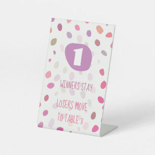 Signe De Table Points Cute Bunco Abstrait Table de jeu Une carte