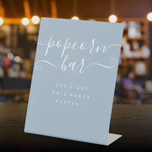 Signe De Table Popcorn Bar Obtenez Cette Fête Poppin Dusty Blue