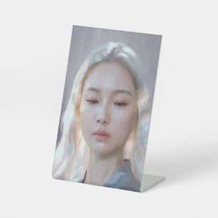 Signe De Table Portrait de femme calme et sereine