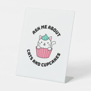 SIGNE DE TABLE POSEZ-MOI DES CHATS ET DES CUPCAKES