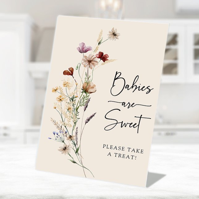 Signe De Table Poster de Boho Baby Are Sweet (Boho Floral Babies Are Sweet Poster Pedestal Sign by Painted Paperie
)