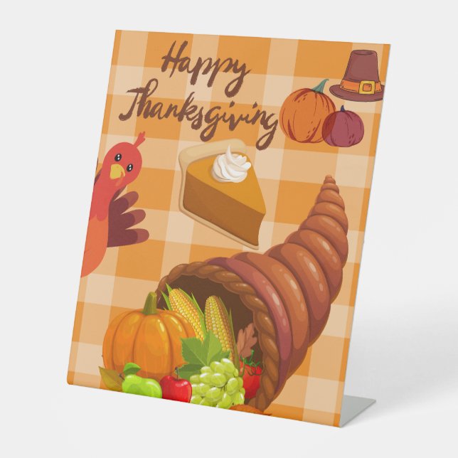 Signe De Table Poster de la table de bon thanksgiving (Recto)