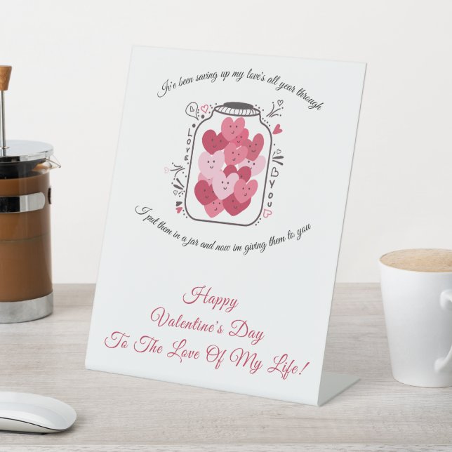 Signe De Table Pot de l'amour de la Saint-Valentin (In SItu)