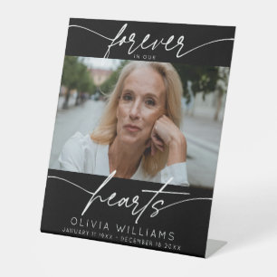 Signe De Table Pour Toujours Dans Nos Coeurs Simple Script Photo 