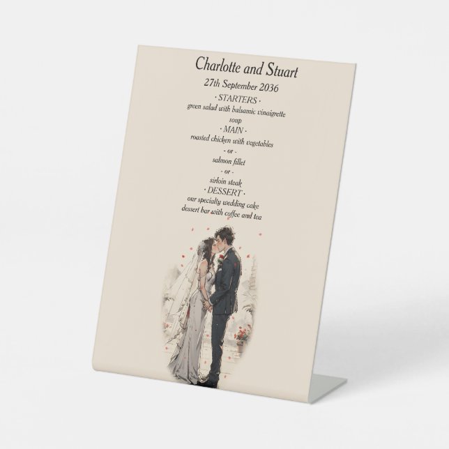 Signe De Table Premier menu Kiss (Recto)
