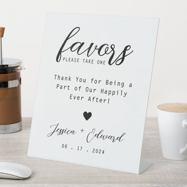 Signe De Table Prenez Un Simple Blanc Noir Moderne Élégant (In SItu)