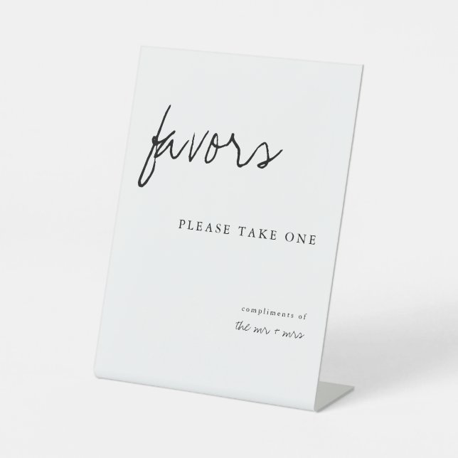 Signe De Table Prenez Une Simple Faveur De Mariage Moderne (Recto)