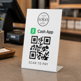 Signe De Table Présentoir de paiement sur table Cash App Scan to