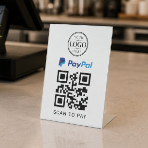 Signe De Table Présentoir de paiement sur table Paypal Scan to Pa