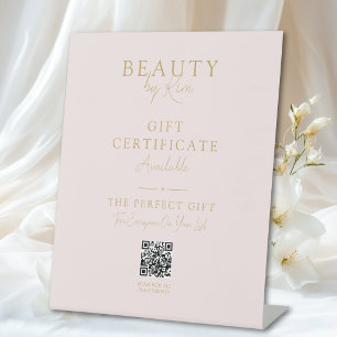 Signe De Table Présentoir de promotion de certificat cadeau de sa