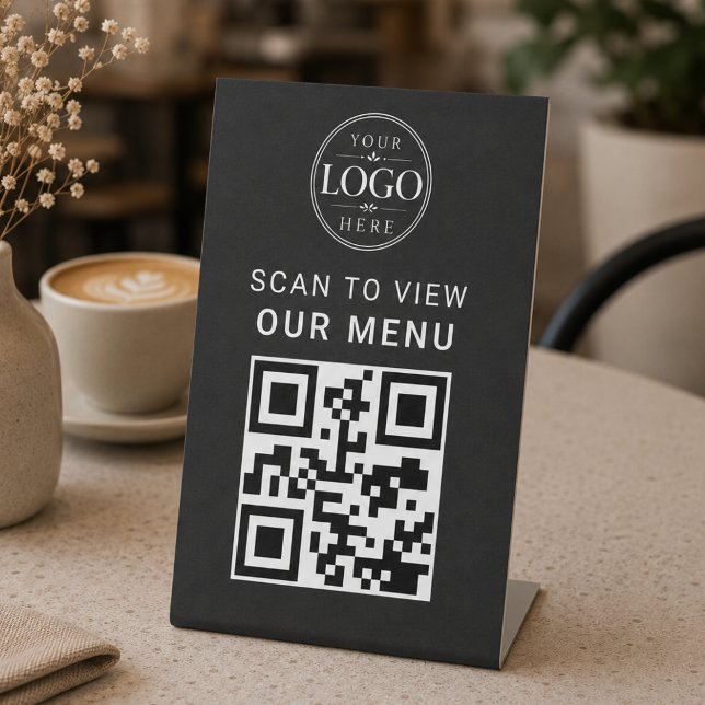 Signe De Table Présentoir de table de menu Code QR (Créateur téléchargé)