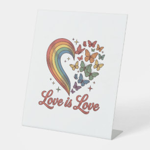 Signe De Table Pride Papillon Cœur L'amour Est L'amour Conception