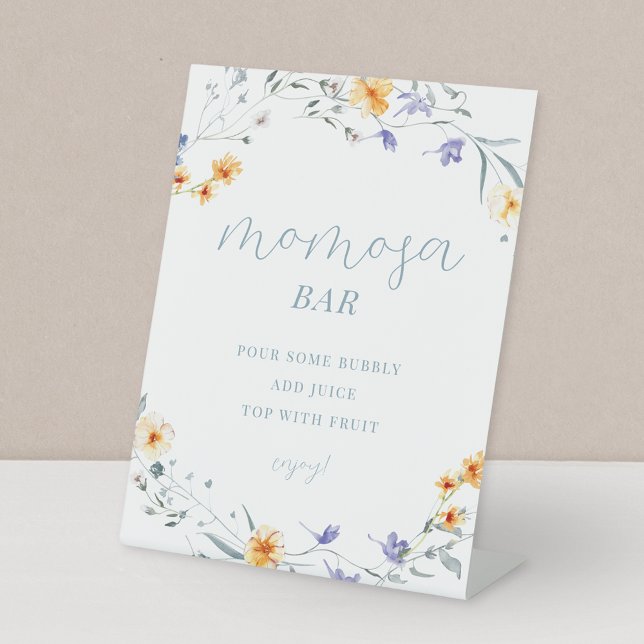 Signe De Table Printemps Été Floral Baby shower Momosa Bar (Créateur téléchargé)
