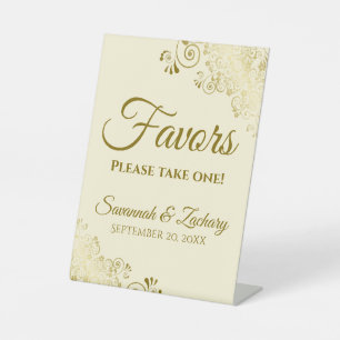Signe De Table Privilégiez Un Mariage Gold & Cream élégant