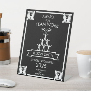 Signe De Table Prix de travail de l'équipe d'entreprise