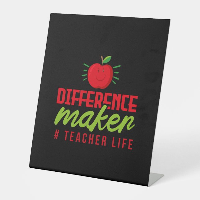Signe De Table Professeur Art Différence Maker Vie de l'enseignan (Recto)