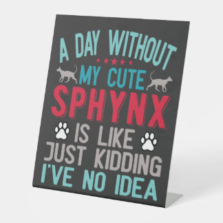 Signe De Table Propriétaire Canadien De Chat Sphynx Sans Cheveux