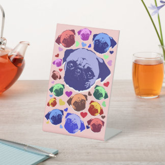 Signe De Table Pug Puppy Dog PopArt Retro Style