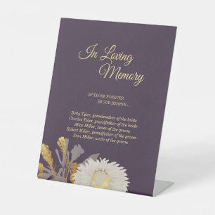 Signe De Table Purple Daisy Antique Mariage En Mémoire Amoureuse